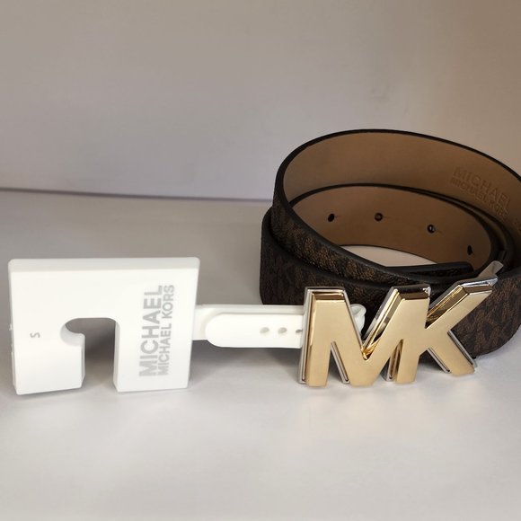 Michael Kors - Dark Brown Belt with Large MK Buckle - NWT - Picture 3 of 3
